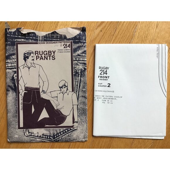 Rugby Pants Pattern Teens and Men’s UNCUT Master Pattern Waist 26 - 38 - Picture 3 of 4